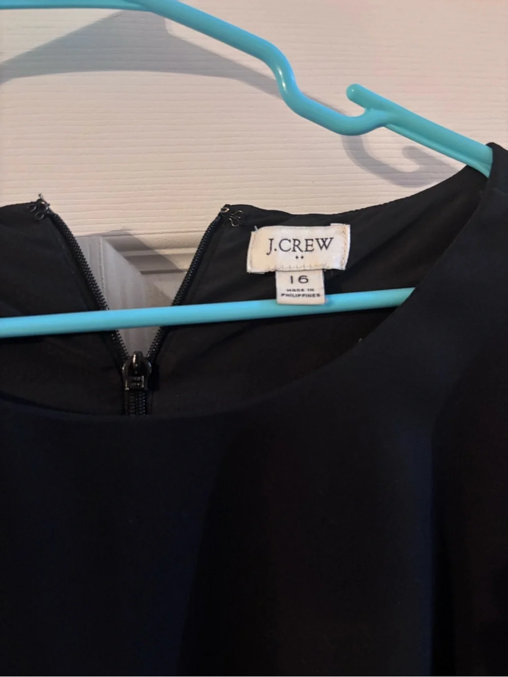 J. Crew Black Short-Sleeve Belted Dress